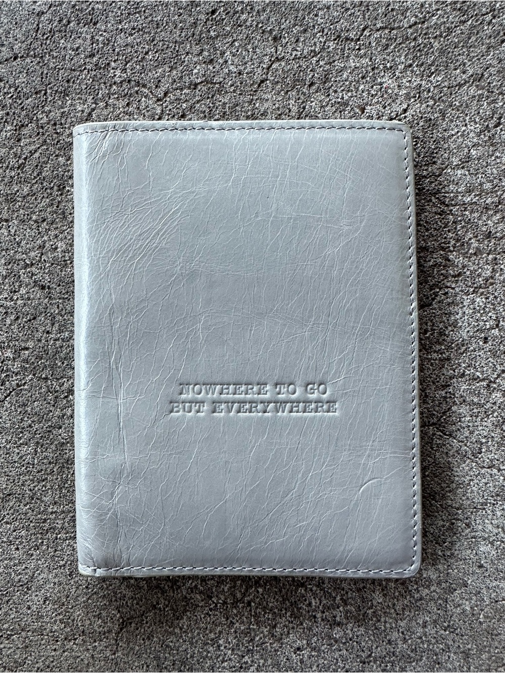 HOBO Gray Leather Passport Travel Wallet Holder